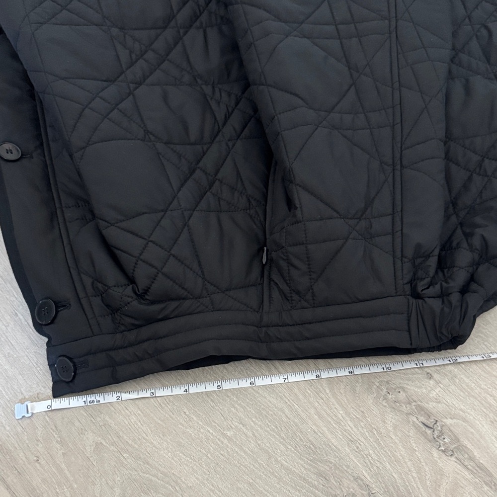 Black Quilted Circle Full Midi Skirt With Buttons - Picture 10 of 14